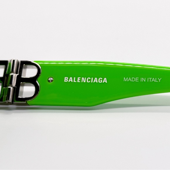 NEW BALENCIAGA BB0095S 009 OVAL GREEN GREY WOMEN SUNGLASSES BALENCIAGA - Picture 14 of 15